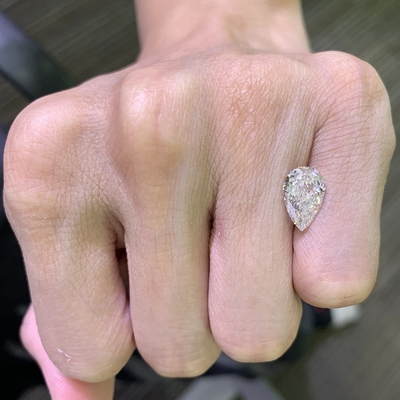 Beli 2.36CT F VVS2 EX VG Pear Cut CVD Perhiasan Lab online manufacture