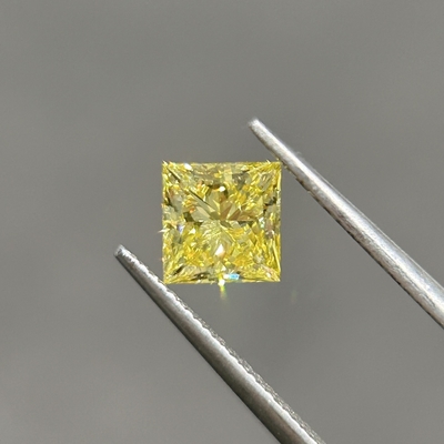 Beli 1.06ct Laboratorium Berlian Kuning Putri Potong CVD Fancy Intense Kuning VVS2 2EX N IGI online manufacture
