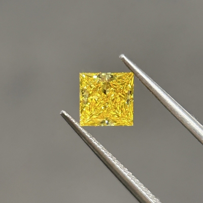 Beli 1.15ct Diamonds Lab Grown Yellow Princess Cut CVD Diamonds VVS2 2EX N IGI online manufacture