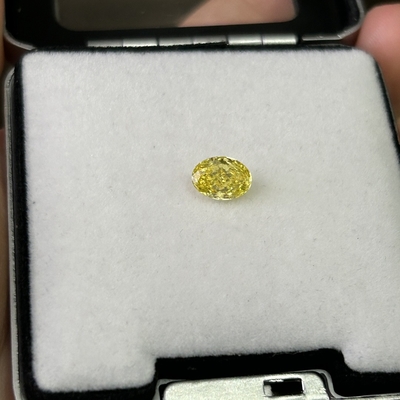 Beli Fancy Vivid Yellow Lab Diproduksi Berlian HPHT VS2 1,02 karat Oval Cut online manufacture