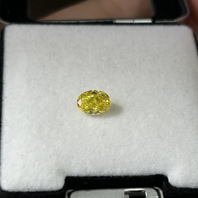 Beli 1.18ct Oval Cut HPHT Lab Diamonds Fancy Vivid Yellow VVS2 2VG N Sertifikasi IGI online manufacture
