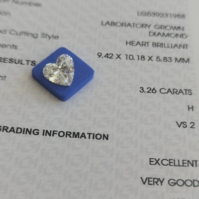Beli 3.26ct Heart Shape Lab Diamond CVD H VS2 2EX N IGI LG539231988 online manufacture