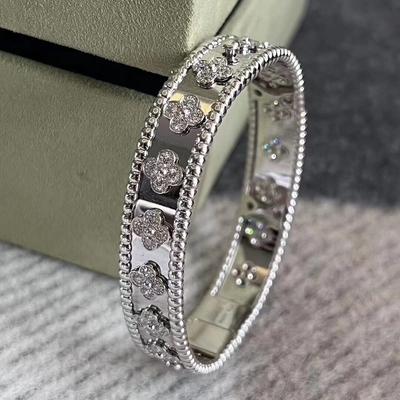 Beli VAN PerleE Sweet Clover Gelang 18k Solid Gold Agate Gelang Gelang online manufacture