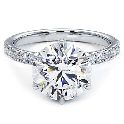 Beli 2 Karat Lab Menumbuhkan Diamond Ring Prong Pengaturan VVS Kejernihan HPHT Potongan Bulat online manufacture