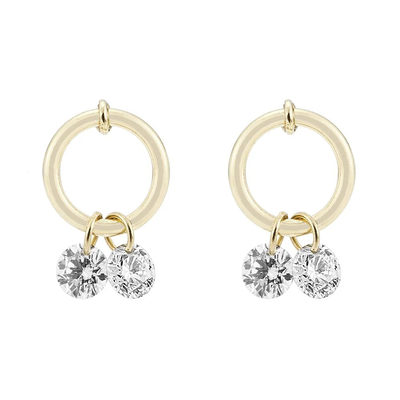 Beli 0.2 karat VVS Lab Dibuat Berlian Hoop Earrings Perhiasan Jenis Cincin Batu permata Bentuk Bulat online manufacture