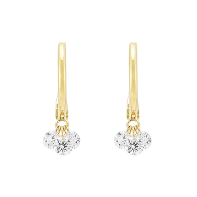 Beli 0.4 Karat VVS HPHT Round Cut Lab Dibuat Earrings Diamond Hoop dalam Pengaturan Prong online manufacture