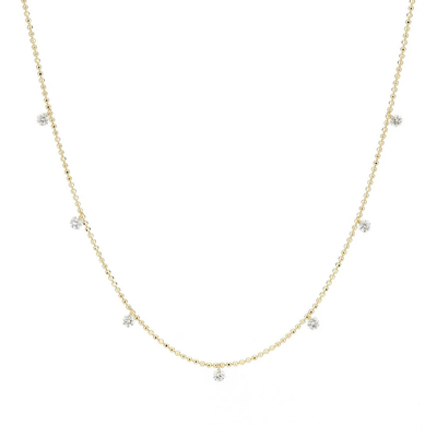 Beli 18K 14K 10K Solid Gold Round Cut Bezel Necklace dengan Laboratorium Tumbuh Berlian CVD Clarity online manufacture