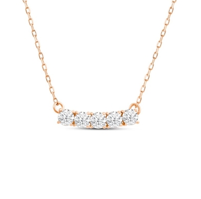 Beli 18K 14K 10K Solid Gold Clarity CVD Round Cut Bezel Lab Tumbuh Kalung Berlian online manufacture