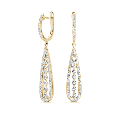 Beli 0.75 karat Lab Dibuat Berlian Hoop Earrings VVS Kejernihan HPHT Putaran Bulat online manufacture