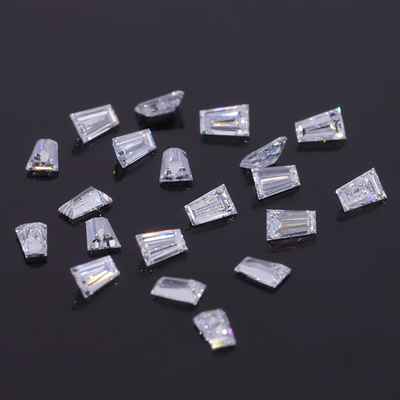 Perhiasan berlian buatan laboratorium HPHT 2.6-3.1 hingga 1.0-3.7mm Bentuk trapezoidal putih Potongan trapezoidal