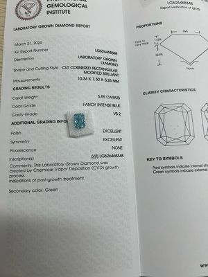 3.55ct Fancy Intense Biru Laboratorium Diamonds OEM ODM