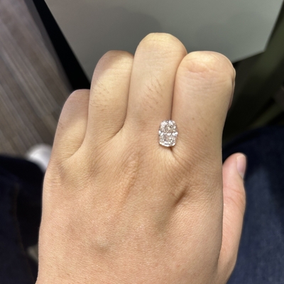 2.28CT Cushion Elongated Cut Lab Berlian yang Tumbuh VS1 Kejernihan F Warna
