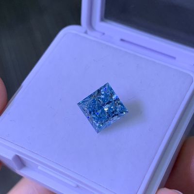 3.2CT Fancy Intense Blue VS1 2EX CVD Lab dewasa Diamond Princess Cut