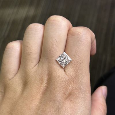 3.31 Karat E VS2 EX VG CVD Lab Diamond Princess Cut Untuk Perhiasan DIY