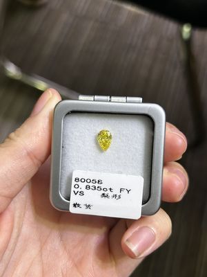 0.83ct Lab Made Yellow Diamonds Pear Cut CVD Fancy Kuning longgar VS Berlian