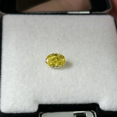 1.18ct Oval Cut HPHT Lab Diamonds Fancy Vivid Yellow VVS2 2VG N Sertifikasi IGI