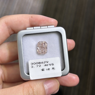 3.72ct CVD Fancy Pink Lab Diwasa Berlian Radiant Cut VS Clarity
