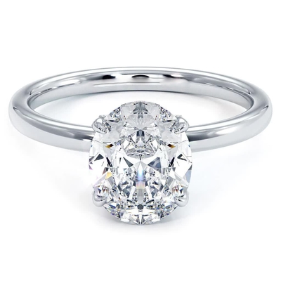 18K 14K 10K Emas Padat Perhiasan Disesuaikan 1 karat Def Vvs kejernihan Cvd oval cut Lab dewasa Berlian Halo Cincin Untuk Dijual