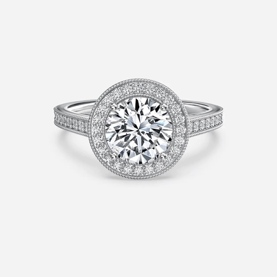 IGI Lab Tumbuh Halo Diamond Ring VVS Clarity HPHT Pear Cut
