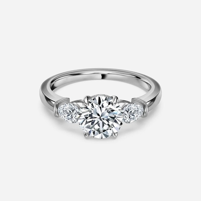 2 Karat Lab dewasa Diamond Ring Prong Setting Lab dewasa Diamond Wedding Band Wanita