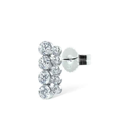 0.37 Karat Lab Dibuat Berlian Hoop Earrings VVS Kejernihan HPHT Putaran Bulat