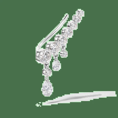 0.7 Karat Lab Dibuat Berlian Hoop Earrings VVS Clarity HPHT Pear Cut