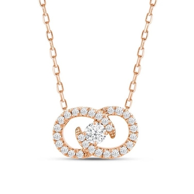 Lab Tumbuh Kalung Berlian Perhiasan Tipe 18K 14K 10K Solid Gold Clarity CVD Round Cut Bezel